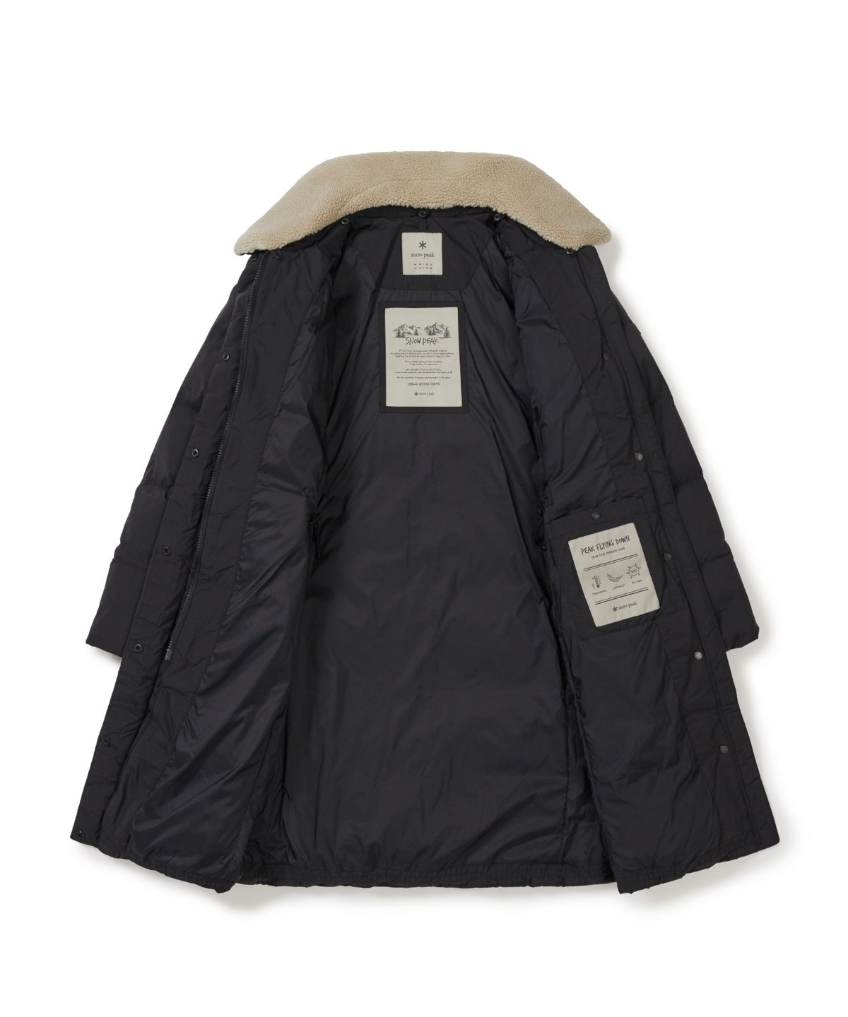 스노우피크 어패럴(SNOWPEAK APPAREL) 랜드에어 여성 카라 부클넥 롱 다운 자켓 (S25WWGDJ63) Dark Charcoal