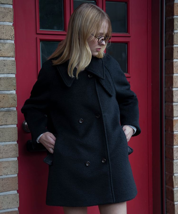 MUSINSA公式 | DEHEVE Wool Double Half Coat [Black]