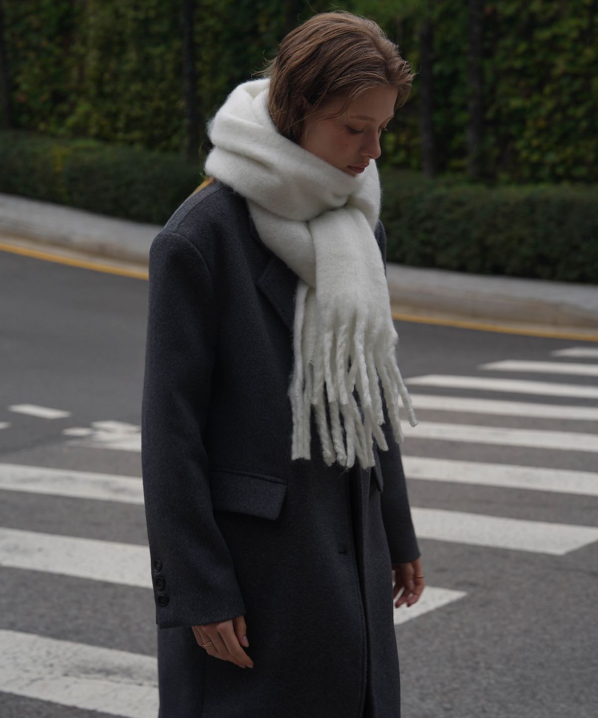 드헤베(DEHEVE) Classic Single Long Coat [Charcoal]