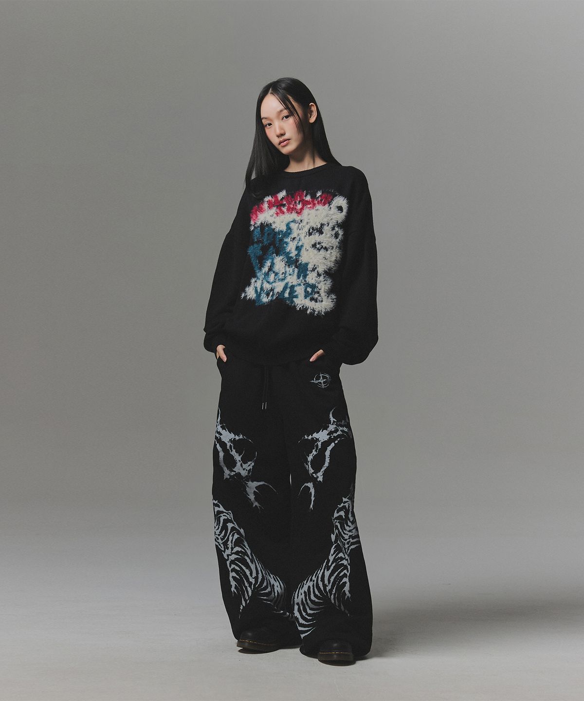 낫포너드(NOT4NERD) Snake Bone Sweat Pants - Black