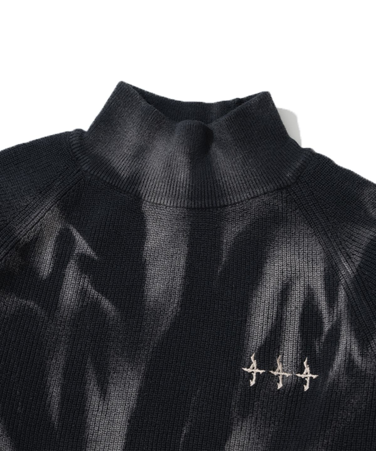 낫포너드(NOT4NERD) Tie Dye Turtle Neck Sweater - Black