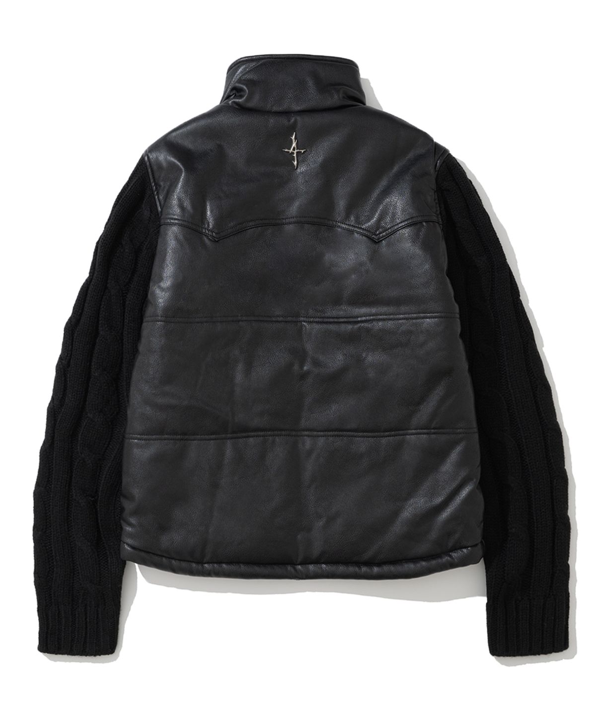 낫포너드(NOT4NERD) Knit Sleeve Puffer Jacket - Black