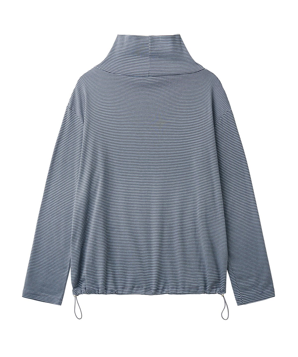 렌세(RENSE) Loose Fit Turtleneck Tee Blue Stripe