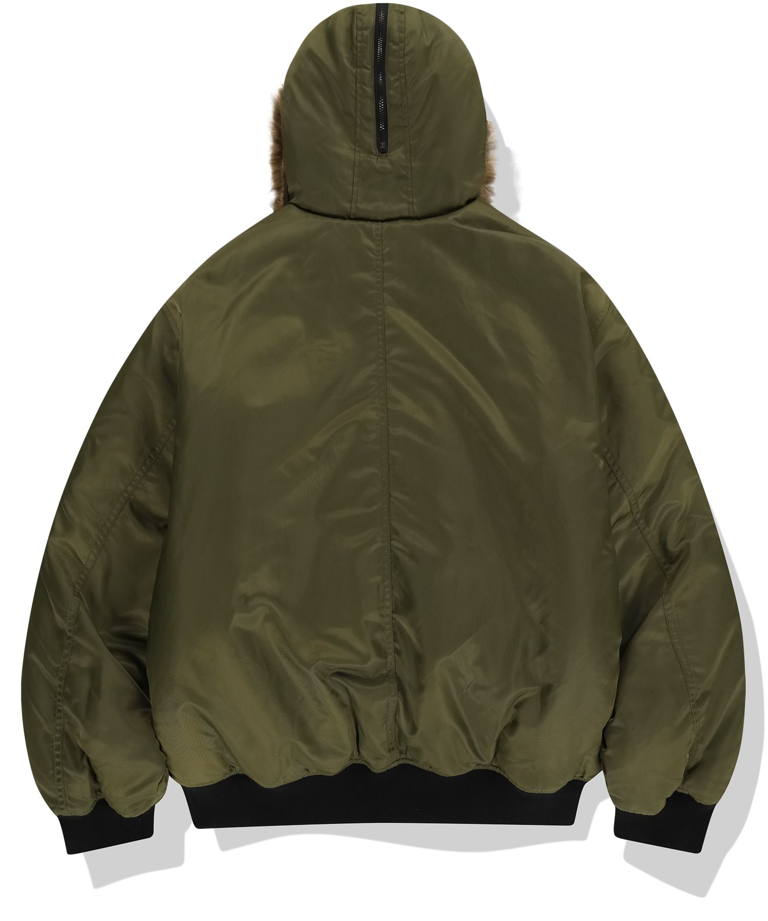 MUSINSA | NOT4NERD Fur Hooded N2B Bomber Jacket - Khaki