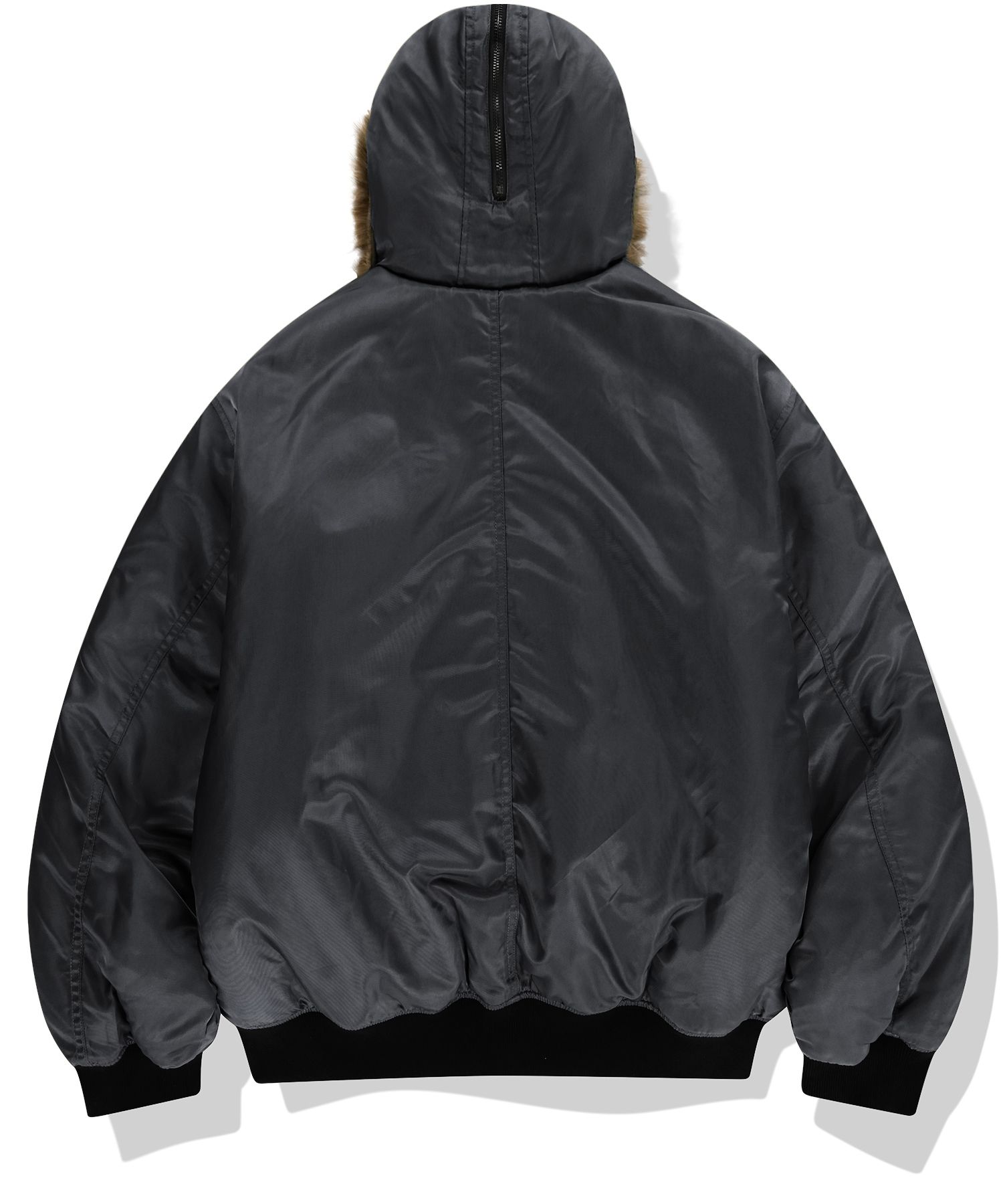 ファー　ブルゾン　フード　y2k PCTOKYO blackup MUSINSA MUSINSA | NOT4NERD Fur Hooded N2B Bomber Jacket - Black
