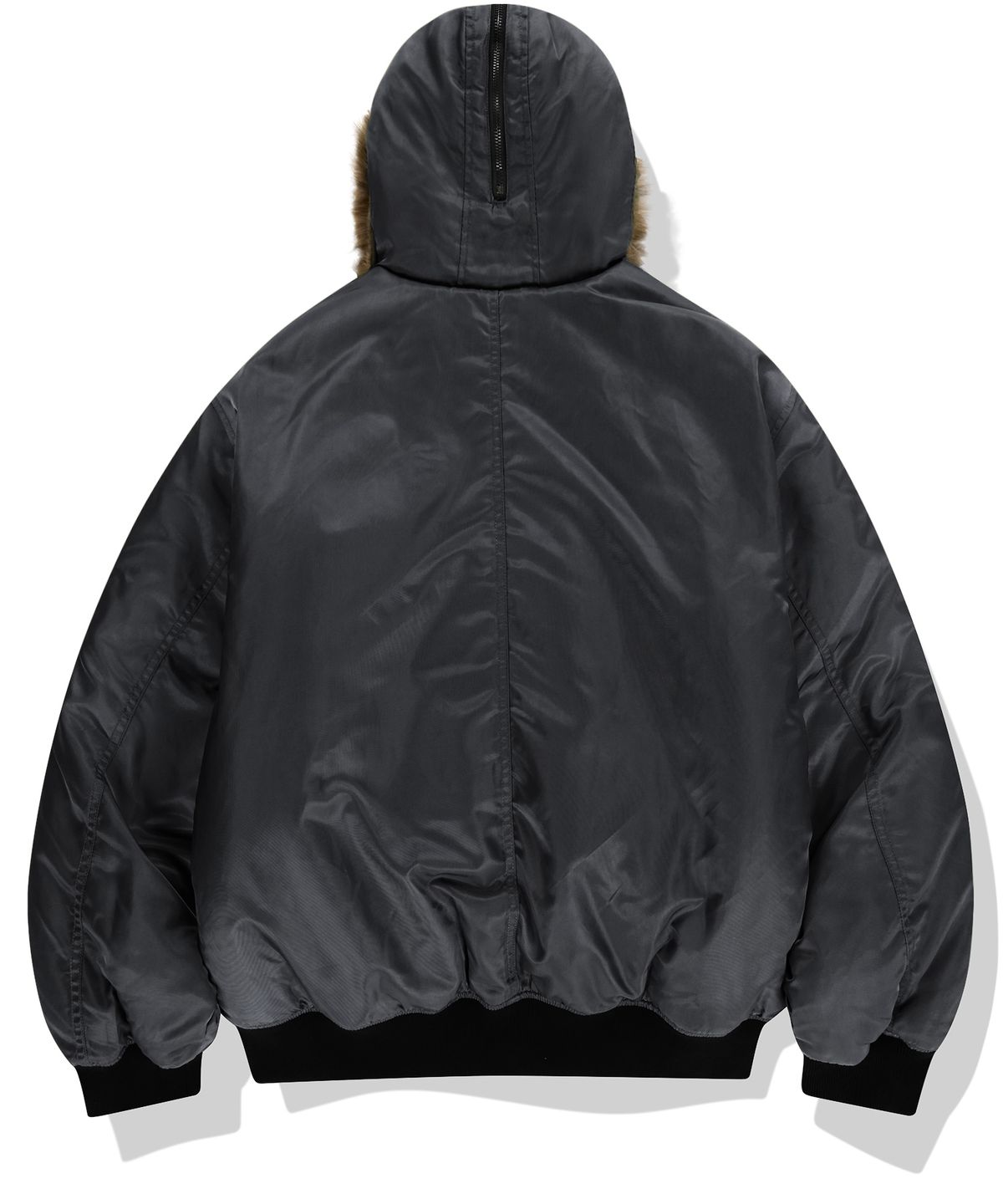 낫포너드(NOT4NERD) Fur Hooded N2B Bomber Jacket - Black