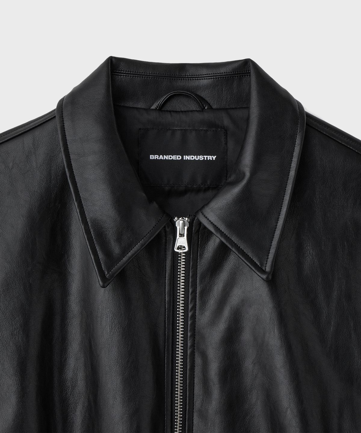 브랜디드(BRANDED) FAKE LEATHER SINGLE JACKET [BLACK]