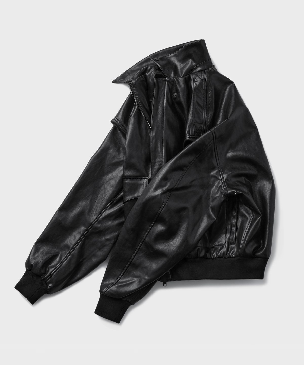 브랜디드(BRANDED) FAKE LEATHER A-2 JACKET [BLACK]