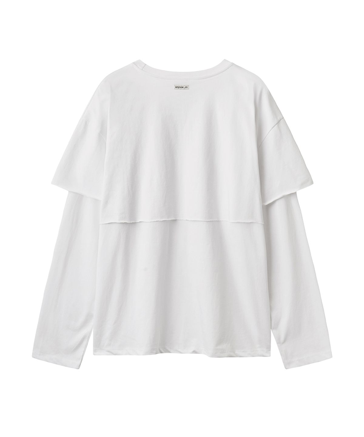 렌세(RENSE) Raw Cut Layered Long Sleeve Tee White