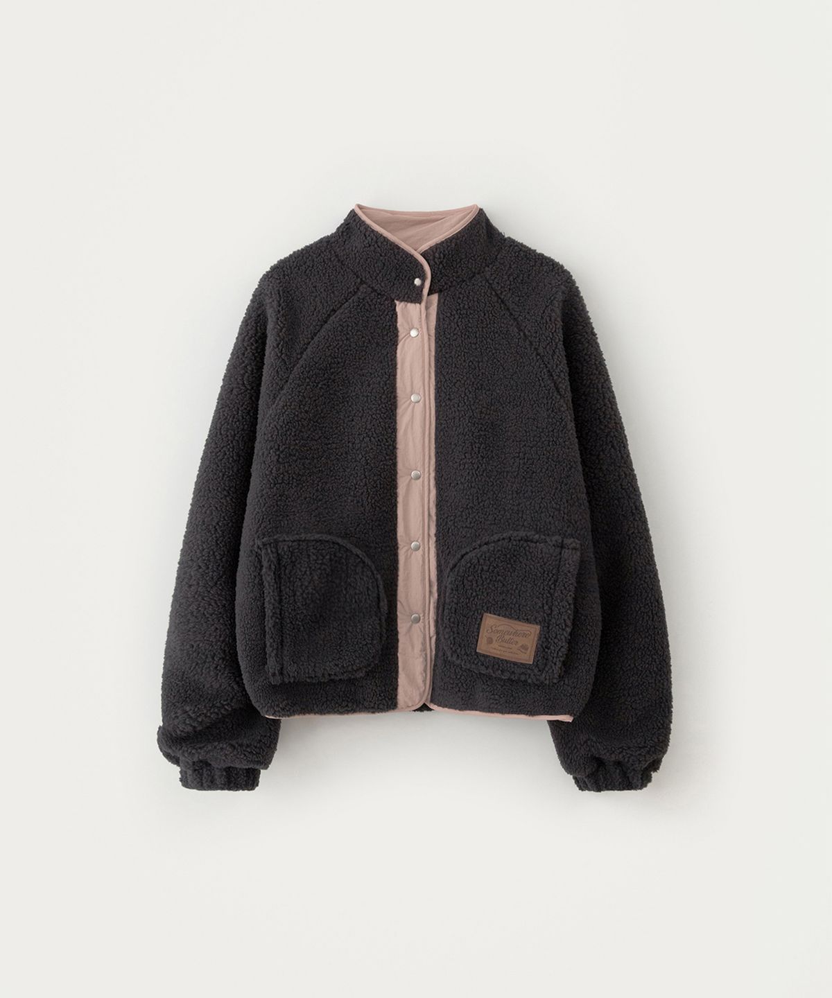 썸웨어버터(SOMEWHEREBUTTER) Poppy Fleece Jumper - Charcoal
