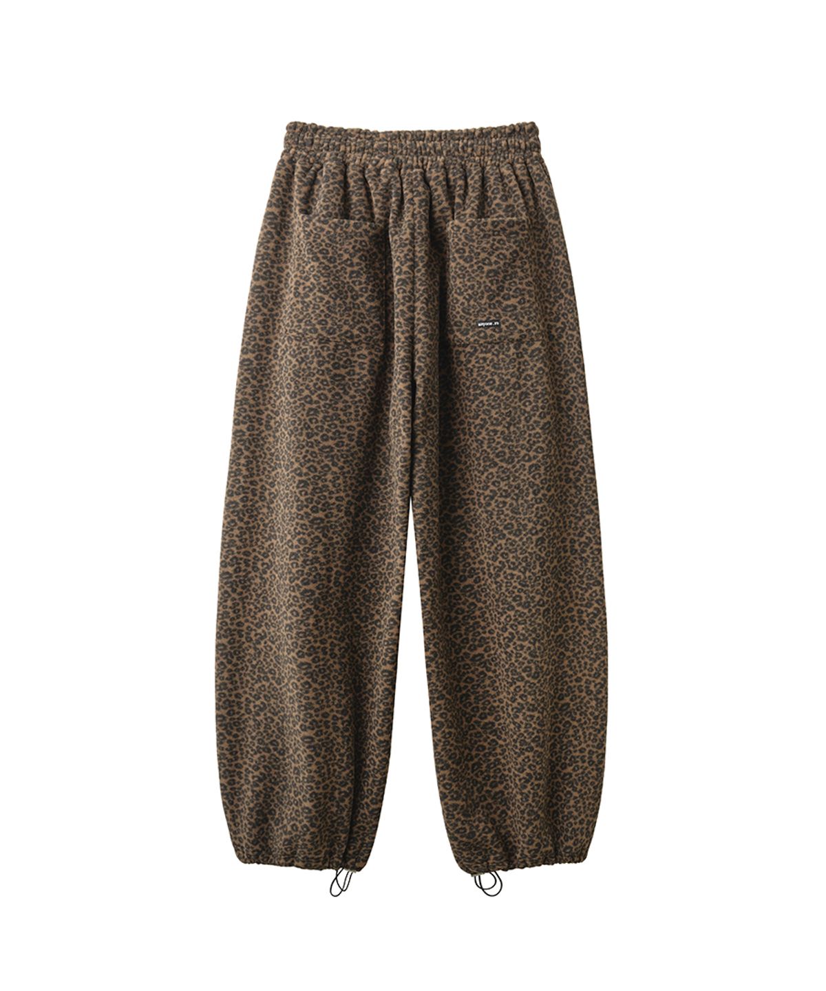 렌세(RENSE) Leopard Fleece Wide Pants Brown