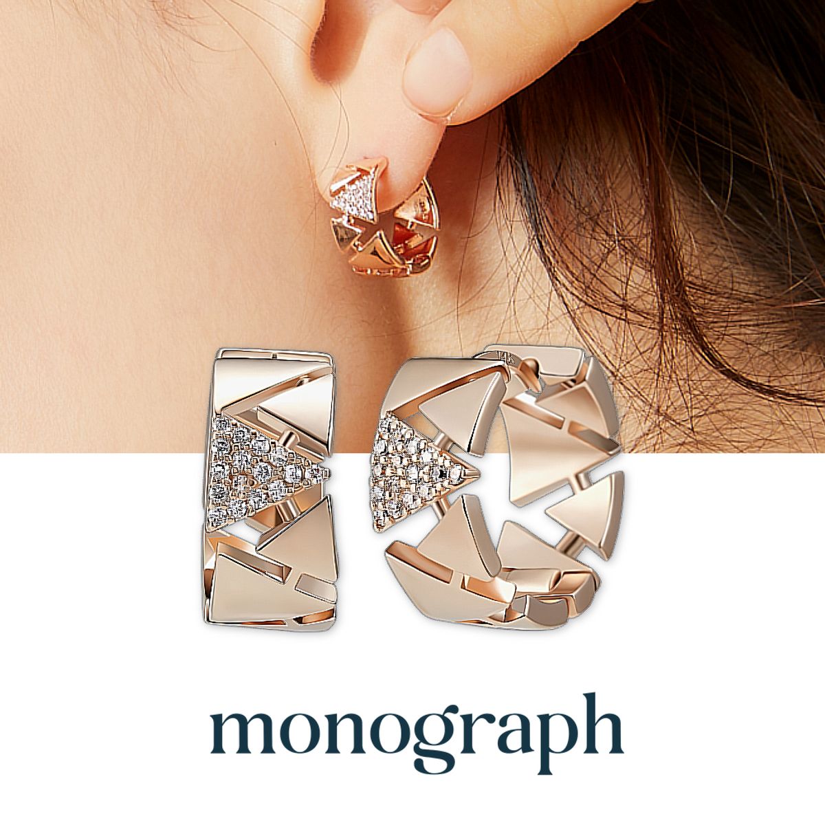 모노그래프(MONOGRAPH) 루카스 귀걸이 MGER005S 14K Gold Plated