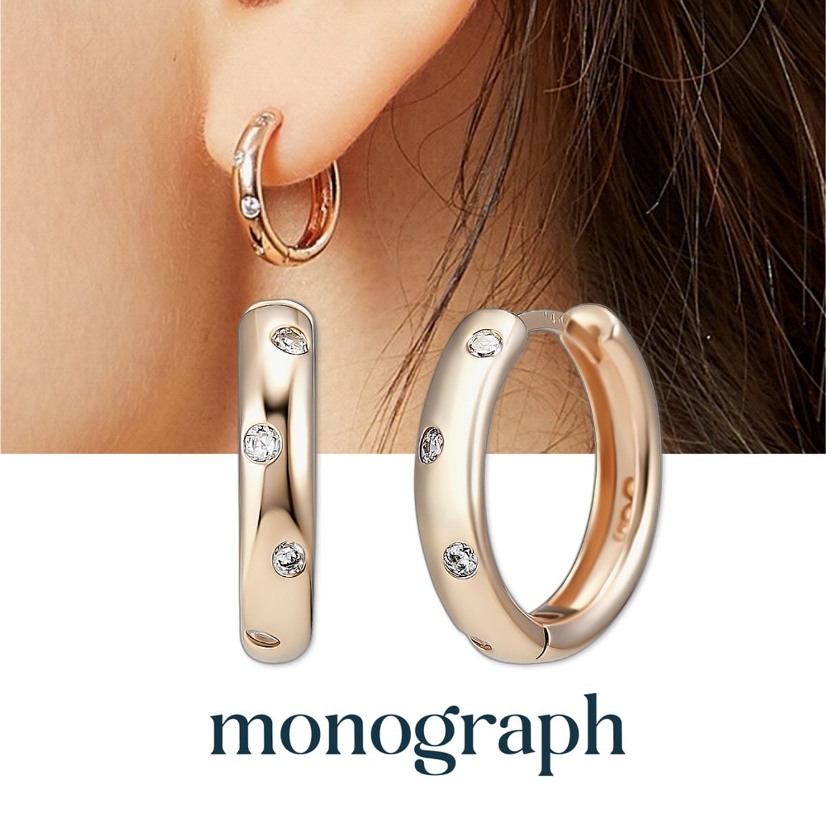 모노그래프(MONOGRAPH) 루나 귀걸이 MGER006S 14K Gold Plated