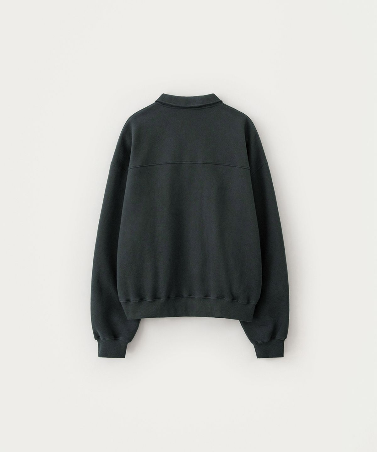 썸웨어버터(SOMEWHEREBUTTER) Square Logo Half Zip-Up Sweatshirt - Charcoal