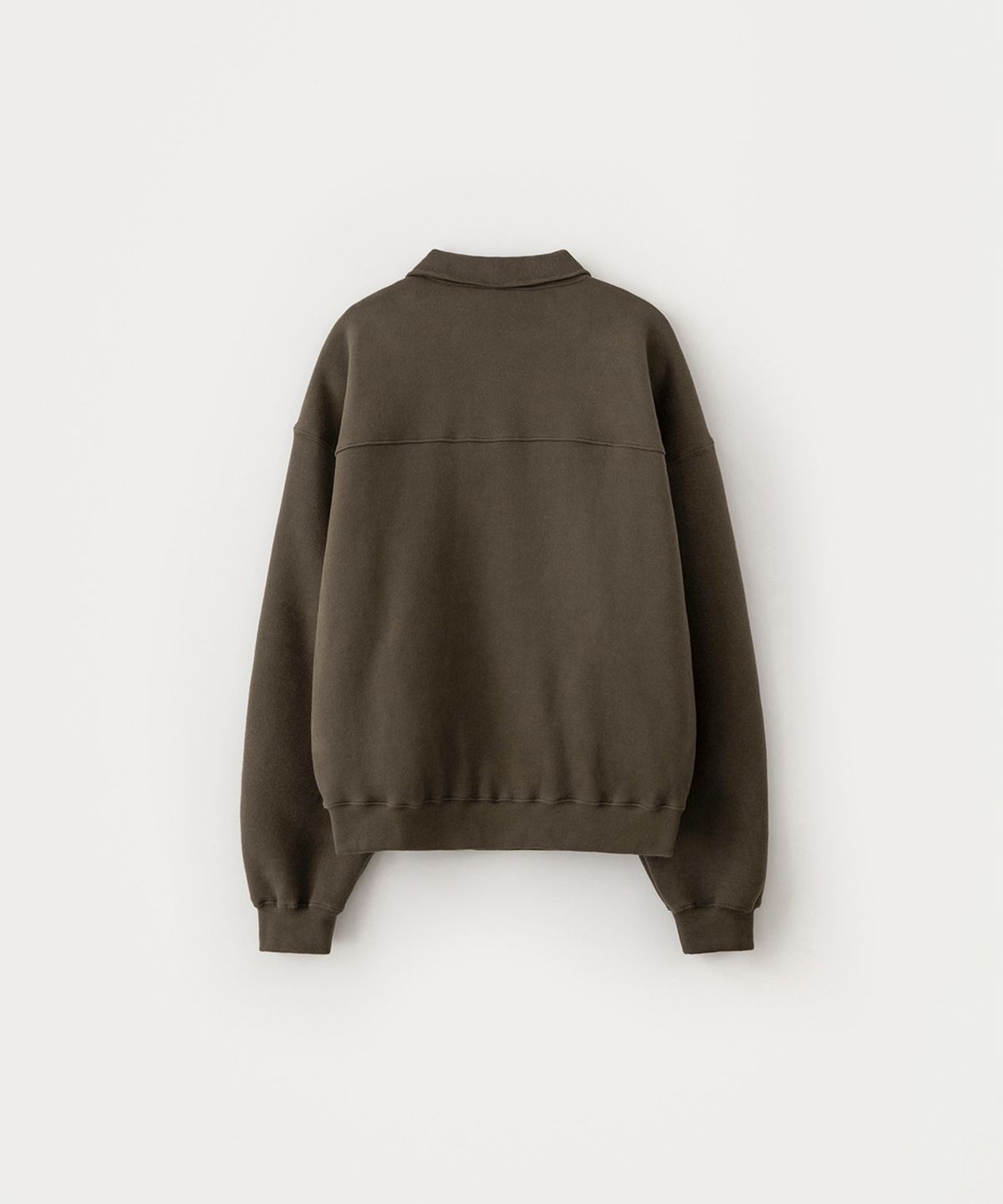 썸웨어버터(SOMEWHEREBUTTER) Square Logo Half Zip-Up Sweatshirt - Brown