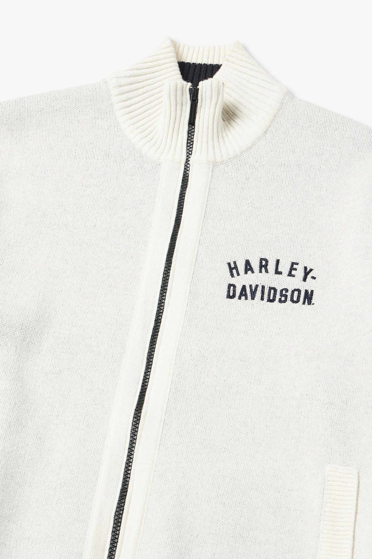 할리데이비슨 컬렉션스®(HARLEY-DAVIDSON COLLECTIONS®) 플랫트랙 집업 니트가디건_아이보리 HH15312001