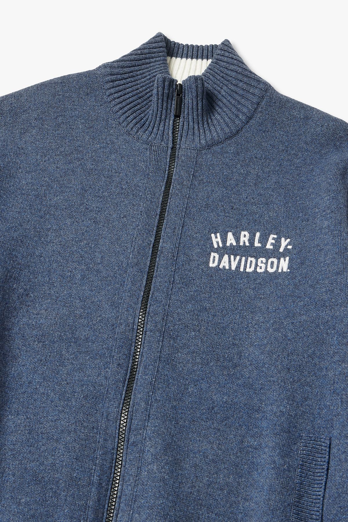 할리데이비슨 컬렉션스®(HARLEY-DAVIDSON COLLECTIONS®) 플랫트랙 집업 니트가디건 _블루 HH15312001