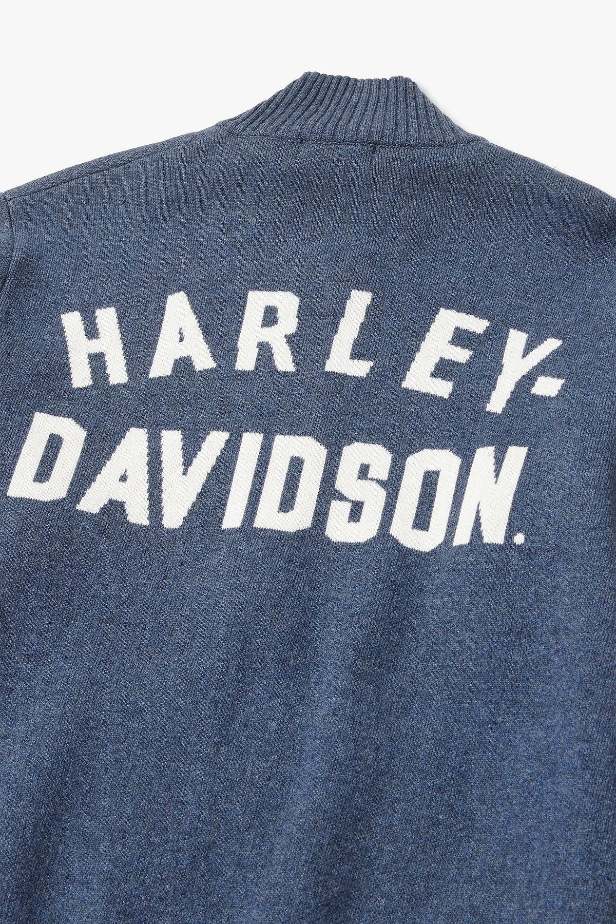 할리데이비슨 컬렉션스®(HARLEY-DAVIDSON COLLECTIONS®) 플랫트랙 집업 니트가디건 _블루 HH15312001