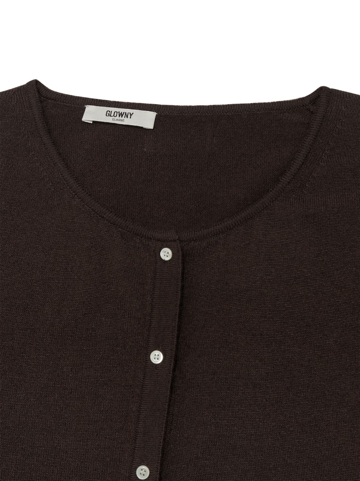 글로니(GLOWNY) G CLASSIC LOOSE FIT CARDIGAN (DARK BROWN)