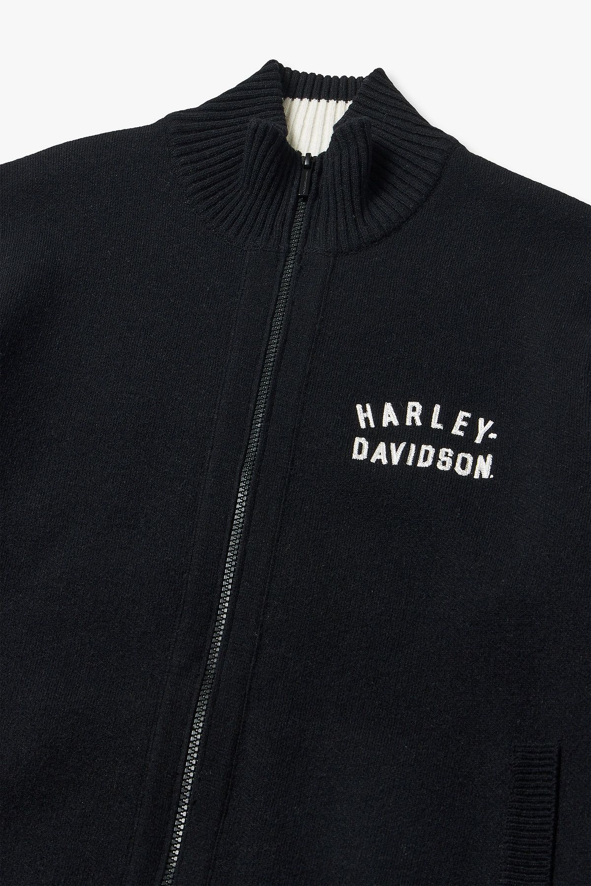 할리데이비슨 컬렉션스®(HARLEY-DAVIDSON COLLECTIONS®) 플랫트랙 집업 니트가디건 _블랙 HH15312001