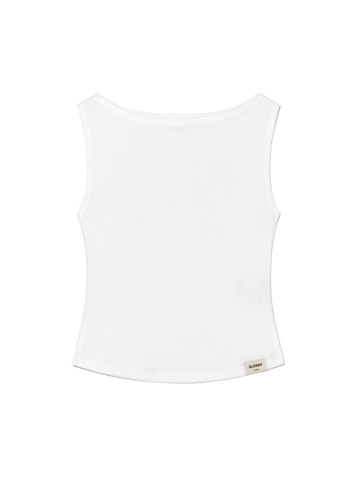 글로니(GLOWNY) G SLIT SLEEVELESS TOP (WHITE)