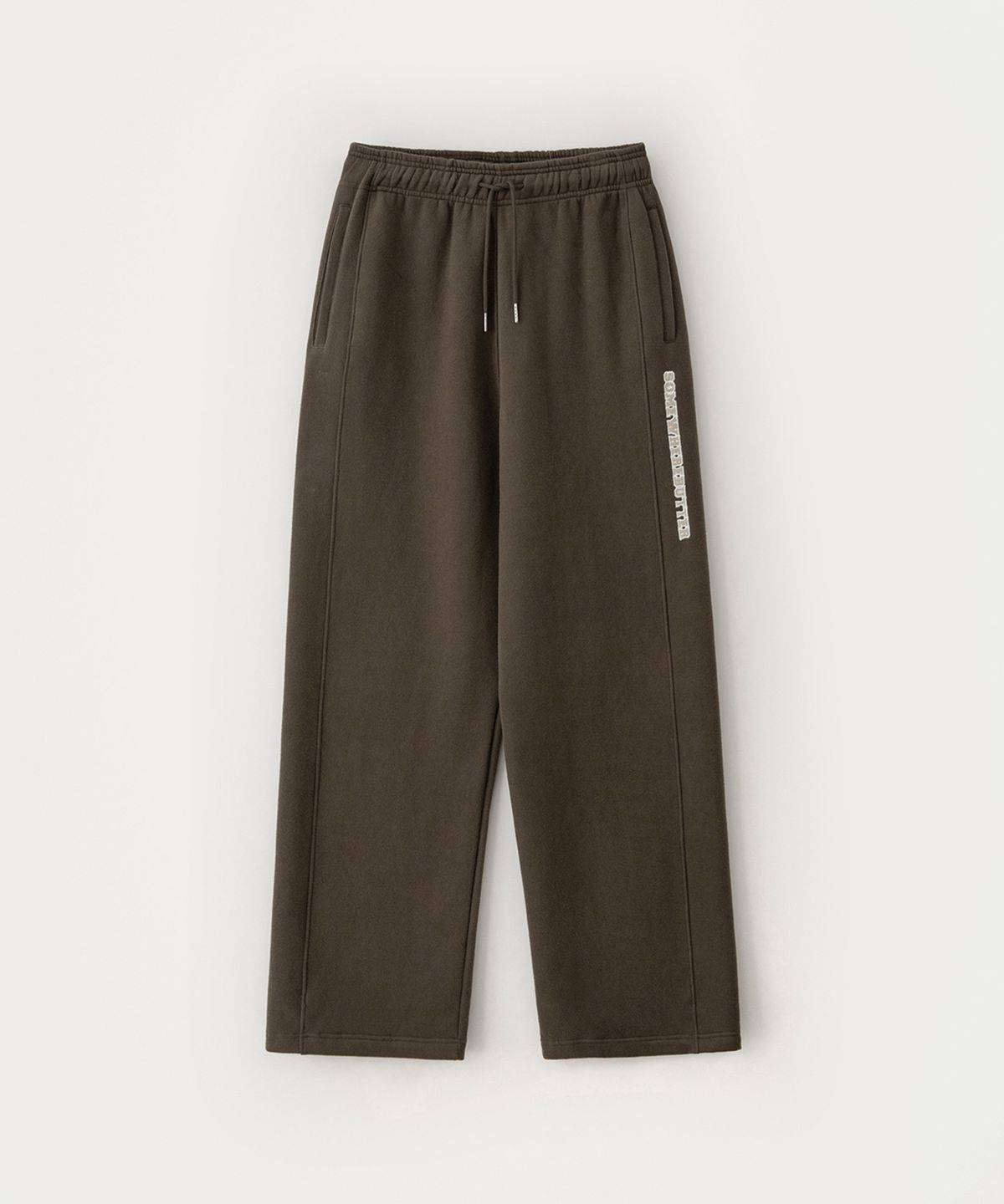 썸웨어버터(SOMEWHEREBUTTER) Square Logo String Sweatpants - Brown