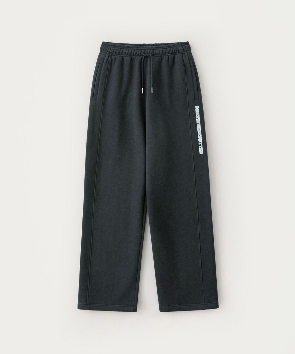 썸웨어버터(SOMEWHEREBUTTER) Square Logo String Sweatpants - Charcoal