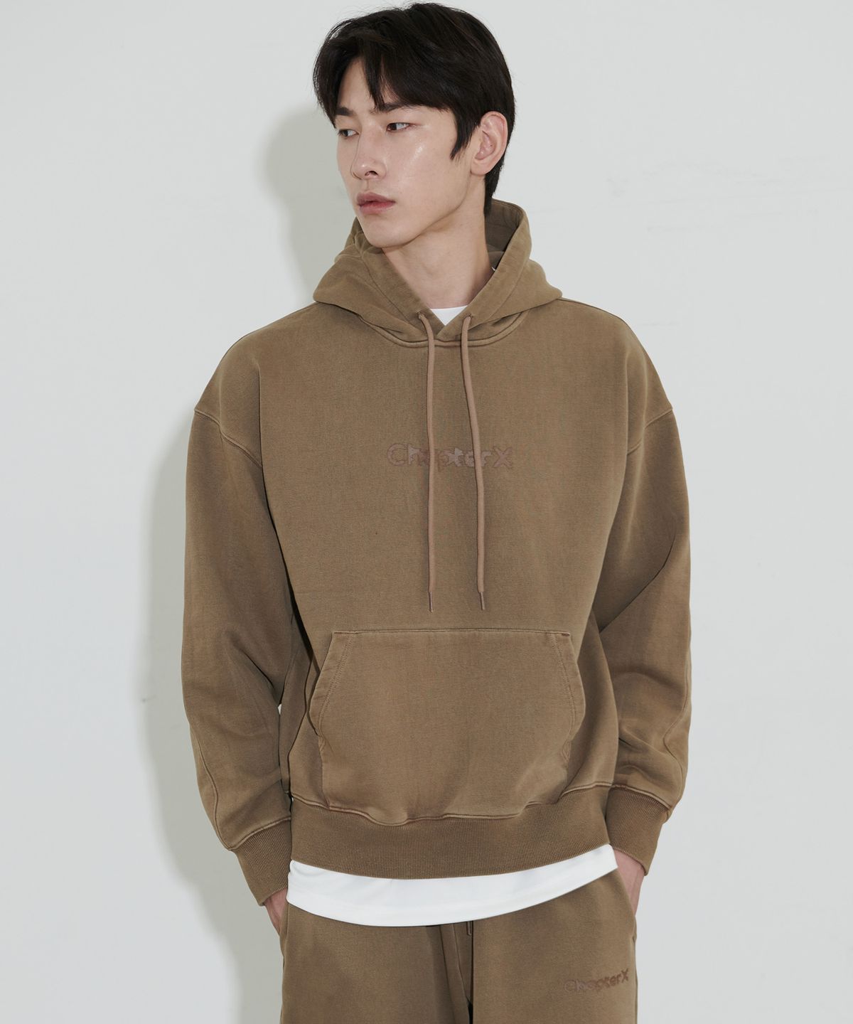 챕터엑스(CHAPTER.X) 피그먼트 CP 에어홀 후디 (Beige)