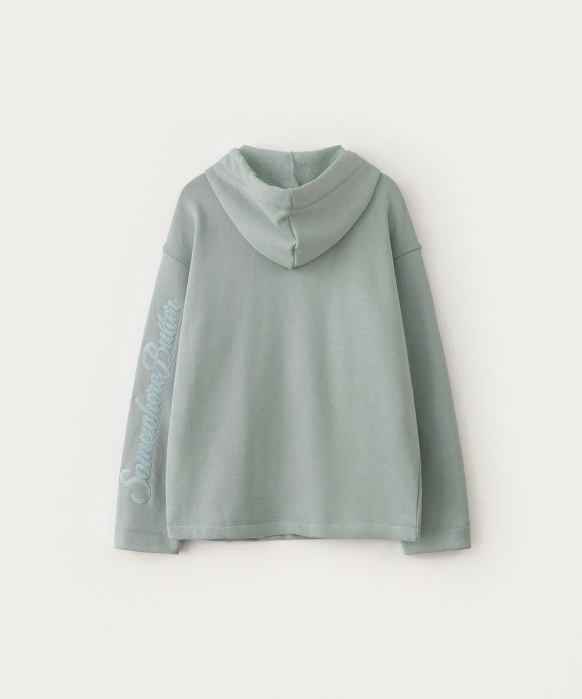 썸웨어버터(SOMEWHEREBUTTER) Bold Logo Button Hoodie - Pistachio