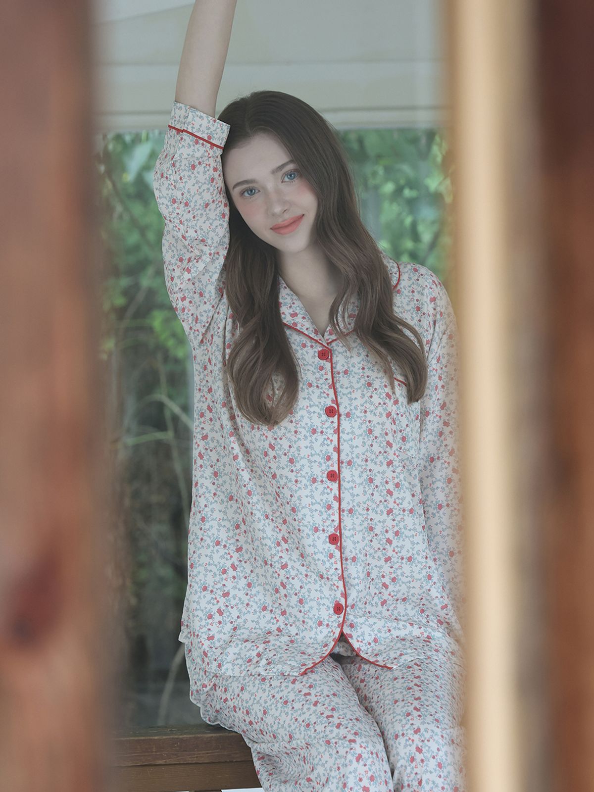 주디앤(JUDYN) [2PACK] 빈티지플로랄 클린핏 긴팔 파자마 상하의 세트