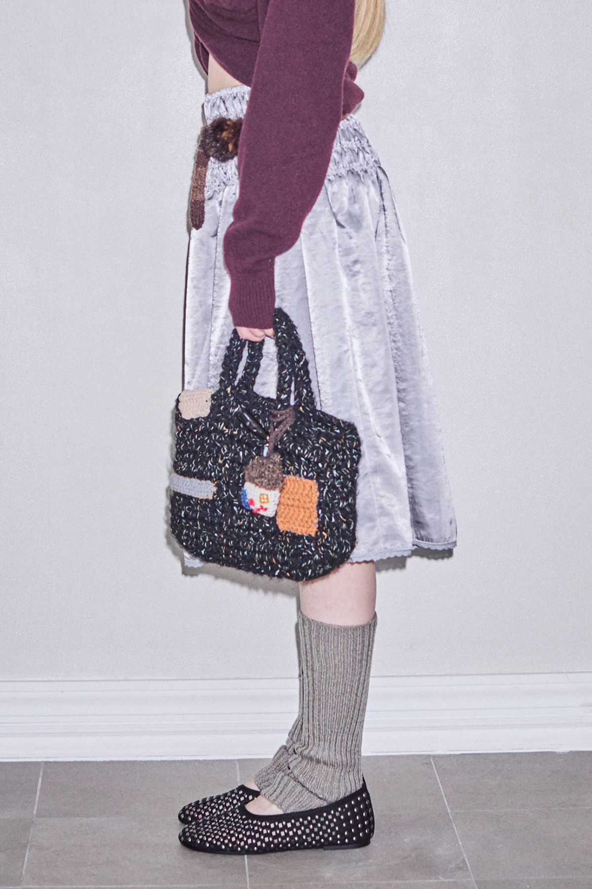 쿠론(COURONNE) Coco Tote 32 Knit_RIBTX25641BKX