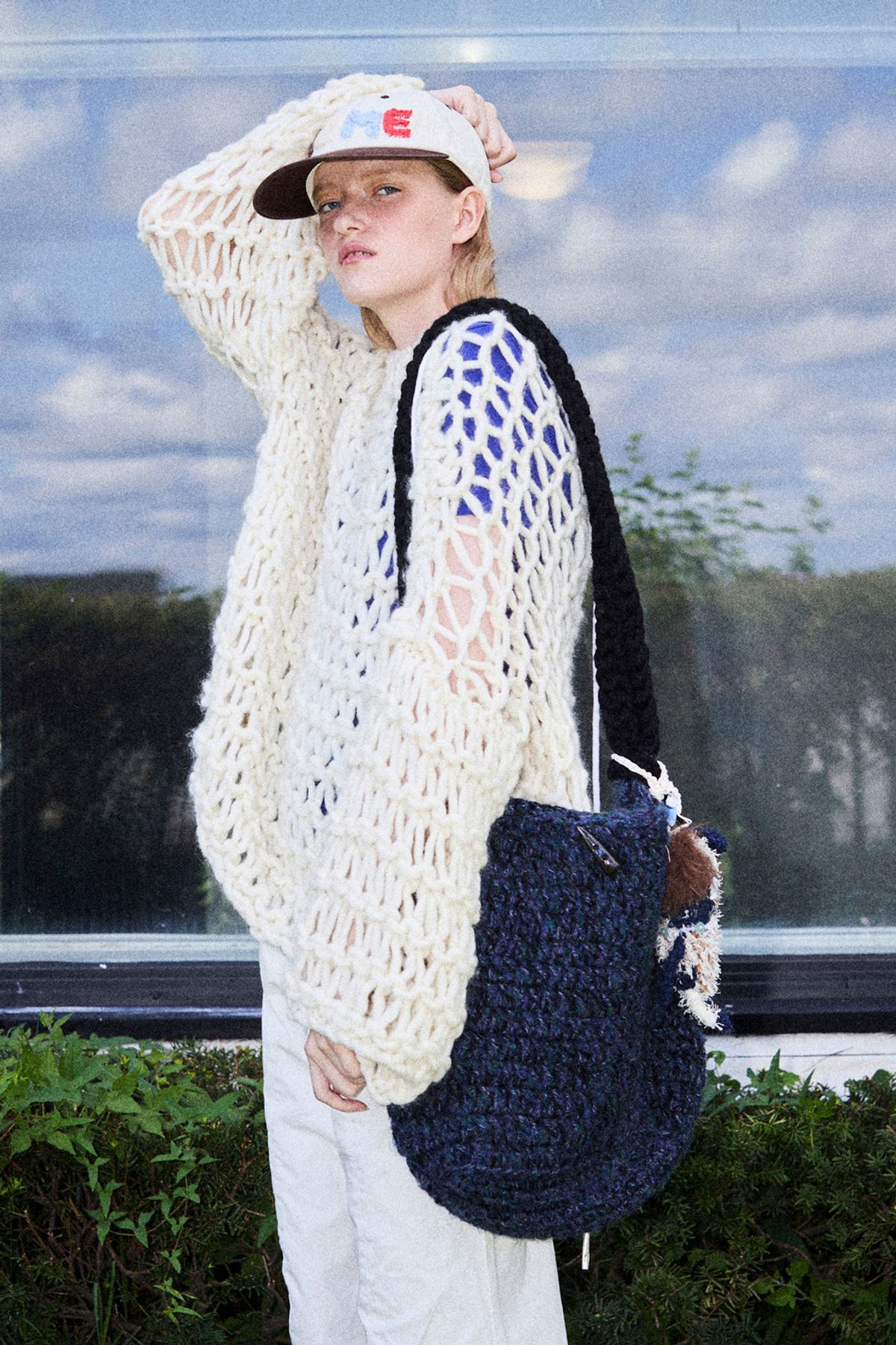 쿠론(COURONNE) Haru Shoulder 38 Knit_RIBSX25645NAX