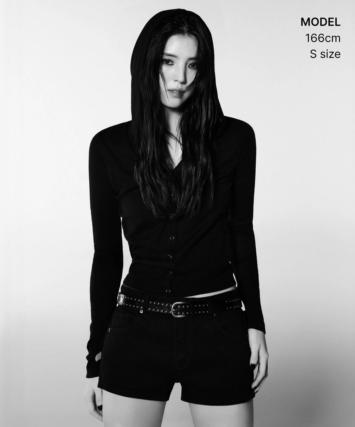 무신사 스탠다드 우먼(MUSINSA STANDARD WOMAN) 우먼즈 리브드 슬림 후디드 저지 가디건 [블랙]
