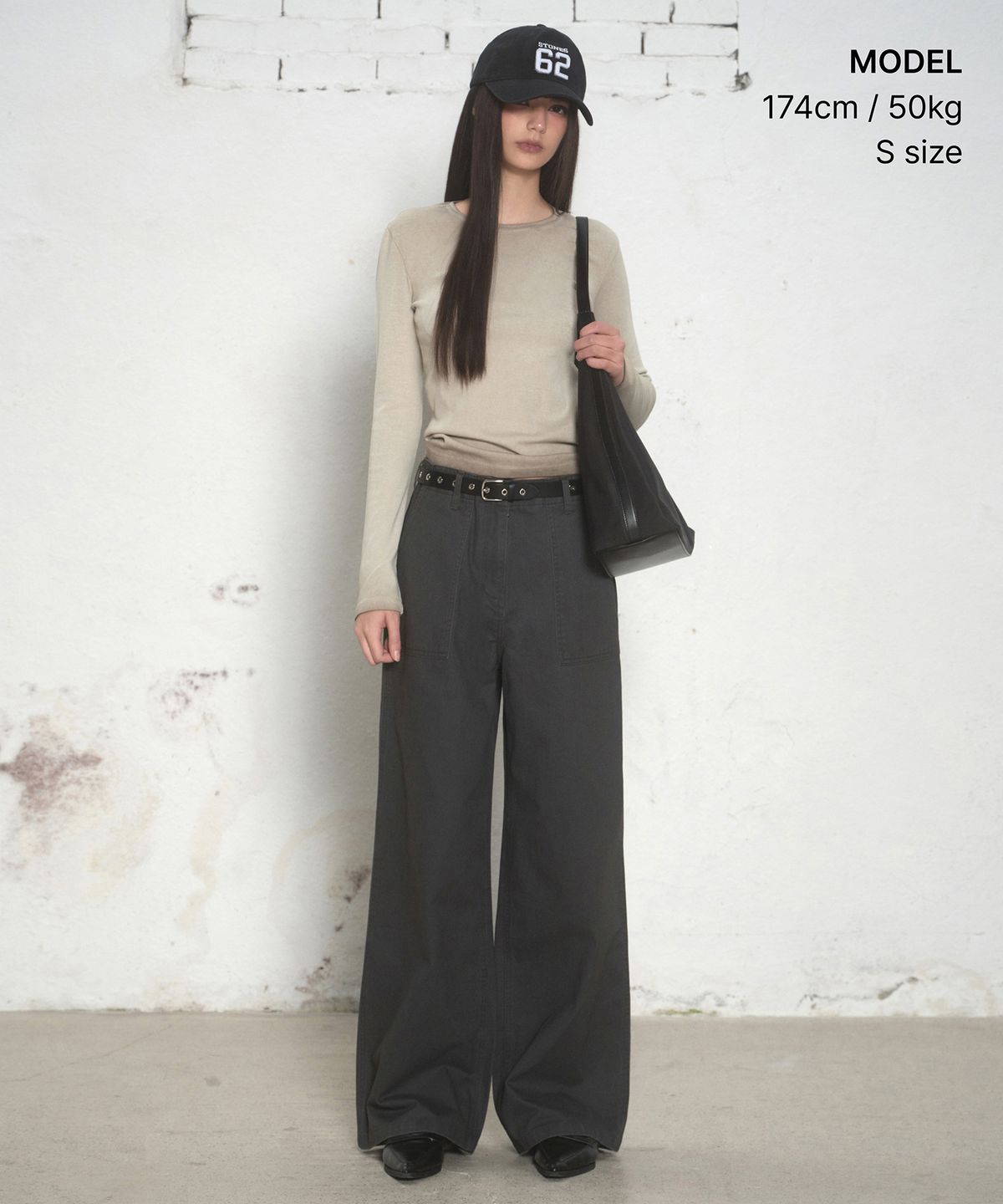 무신사 스탠다드 우먼(MUSINSA STANDARD WOMAN) 우먼즈 더티 다이드 슬림 크루 넥 긴소매 티셔츠 [그레이쉬 베이지]