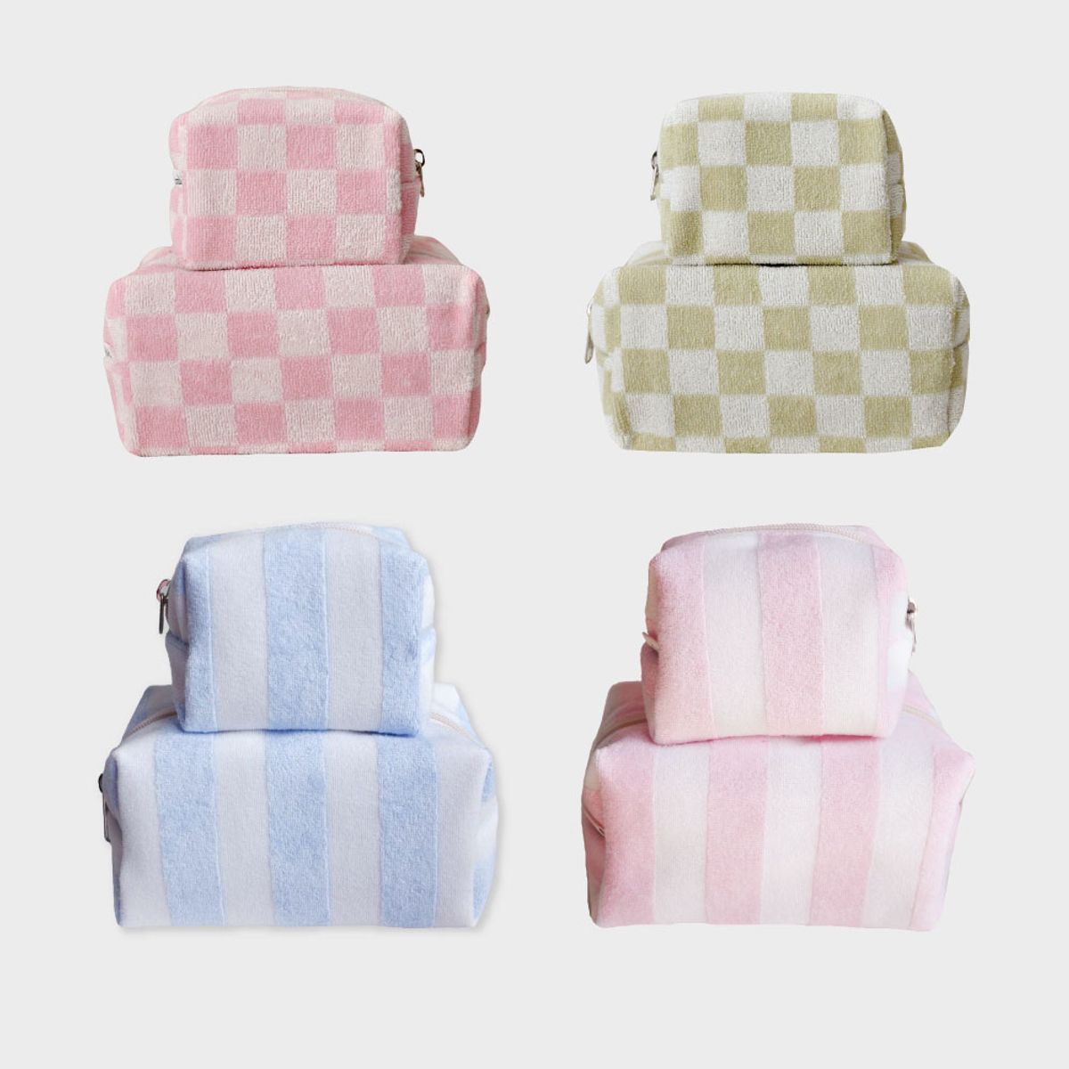 언폴드(UNFOLD) 스트라이프 테리 파우치 (라지)(42colors)