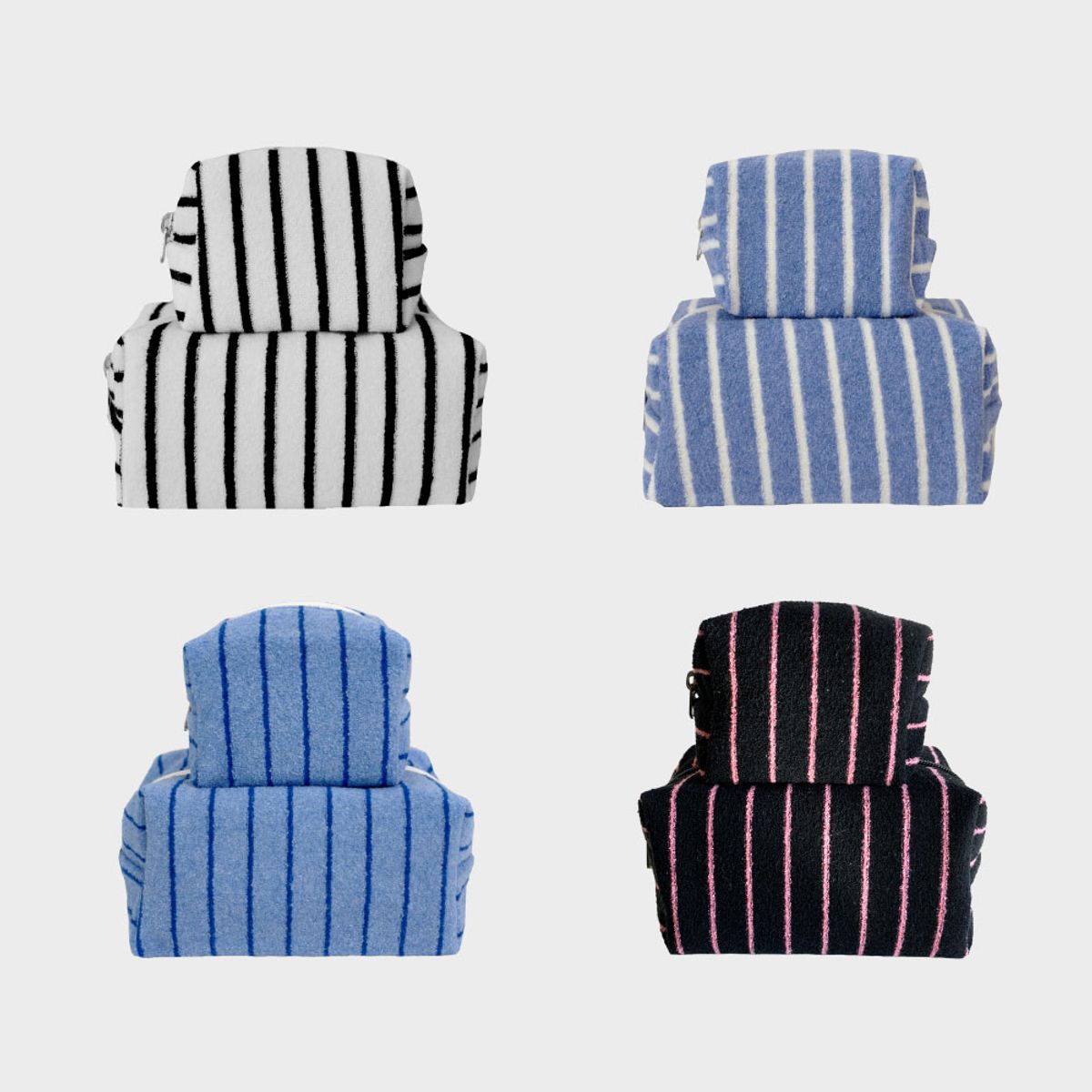 언폴드(UNFOLD) 스트라이프 테리 파우치 (라지)(42colors)