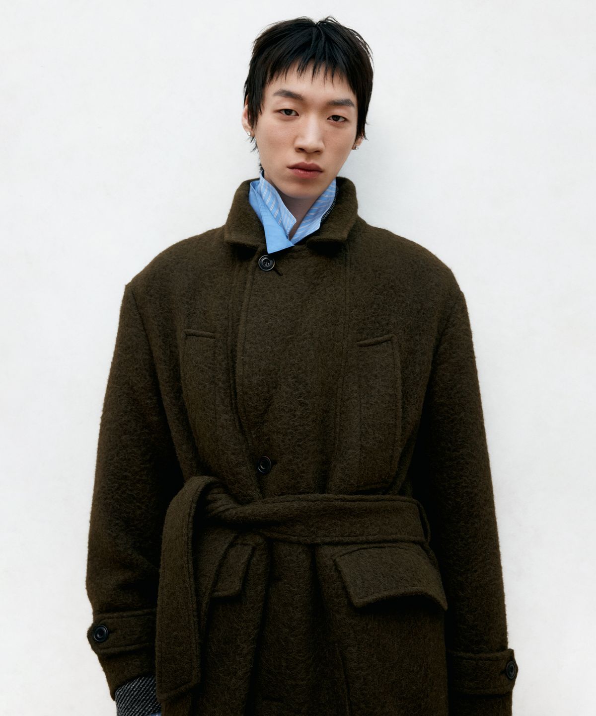 앤더슨벨(ADSB ANDERSSON BELL) MATTIA SHAGGY WOOL ROBE COAT awa714m(BROWN)