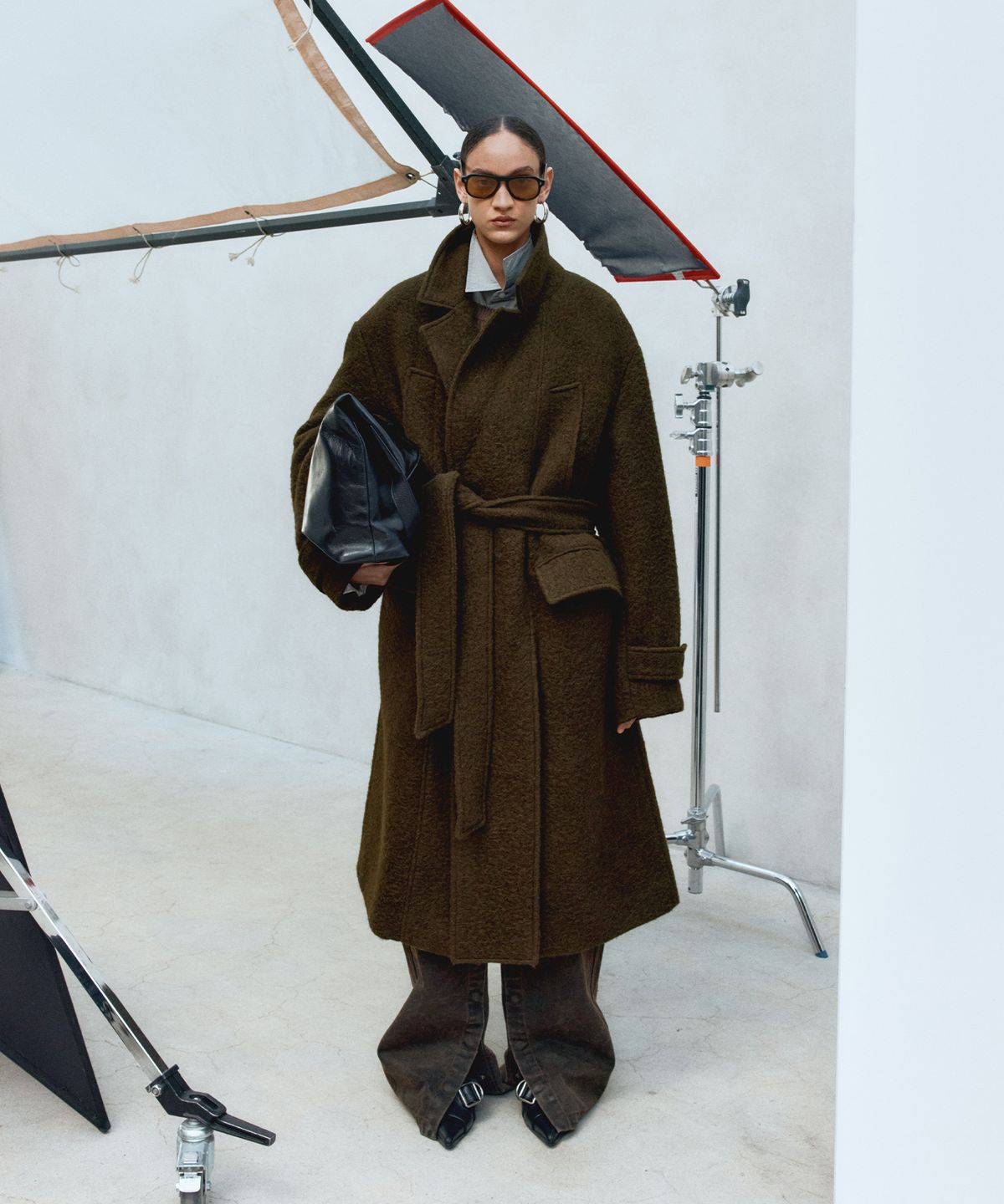 앤더슨벨(ADSB ANDERSSON BELL) MATTIA SHAGGY WOOL ROBE COAT awa714m(BROWN)