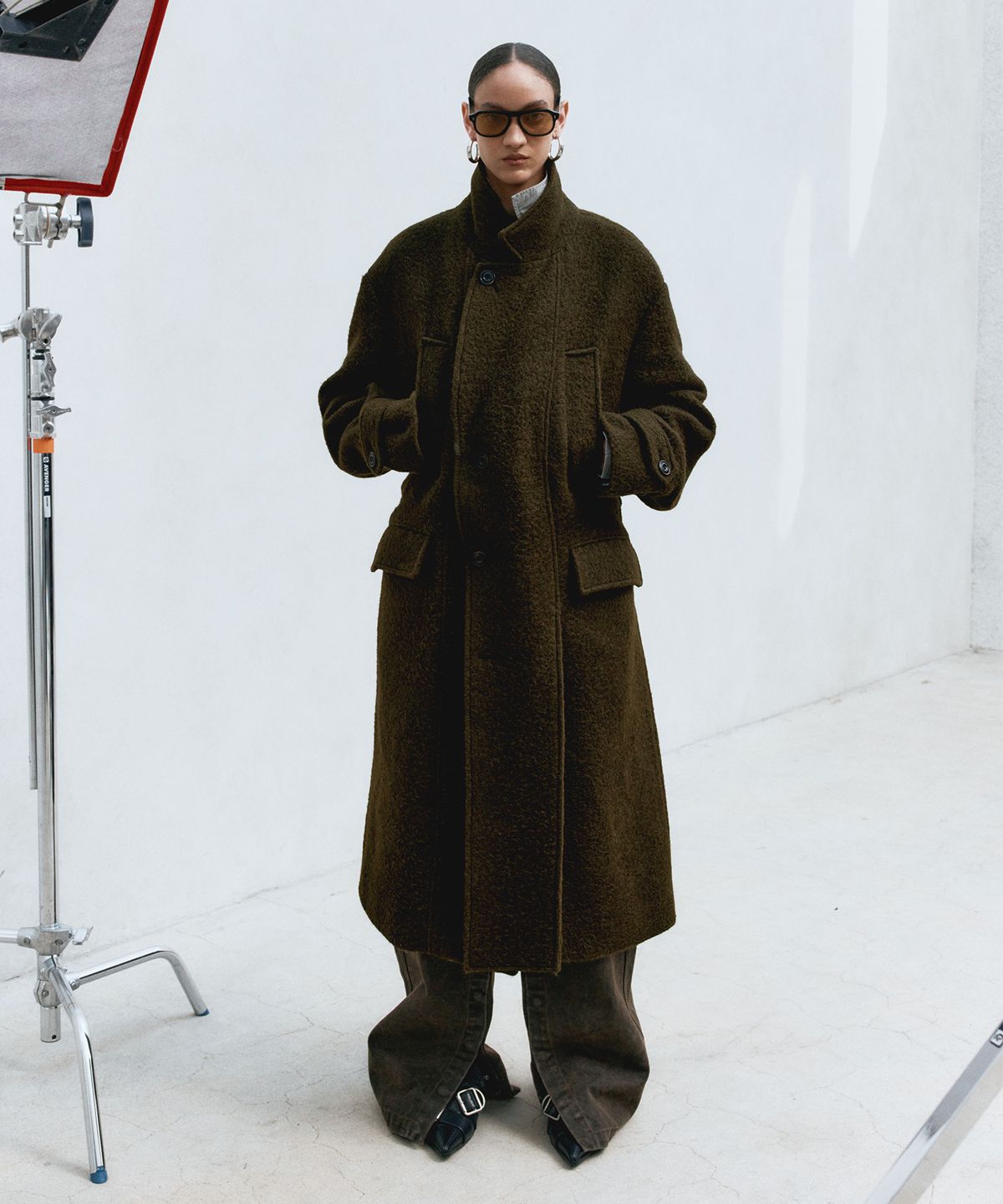 앤더슨벨(ADSB ANDERSSON BELL) MATTIA SHAGGY WOOL ROBE COAT awa714m(BROWN)