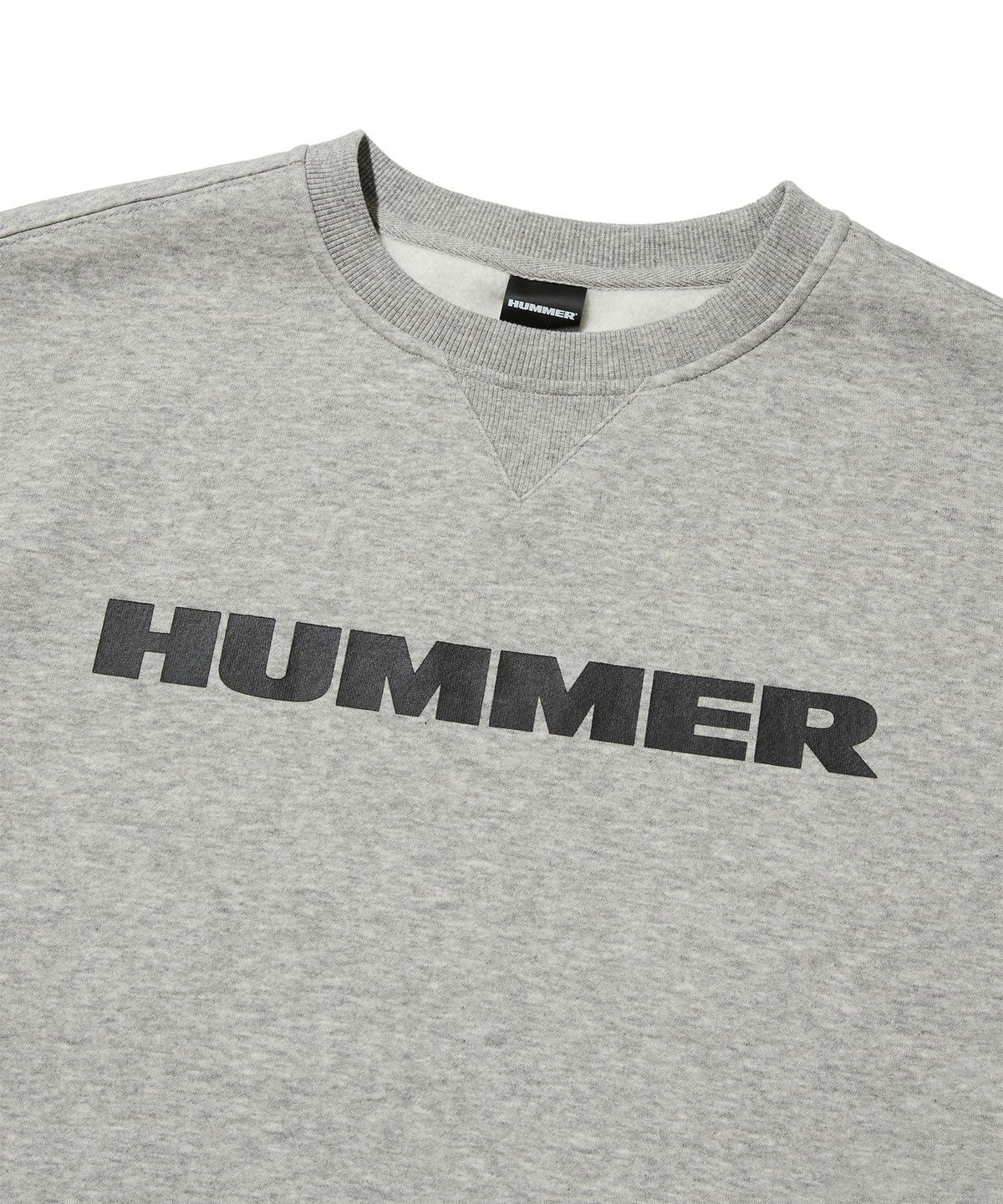 험머(HUMMER) 시그니처 험머 로고 소프트 기모 스웨트 셔츠 멜란지 그레이