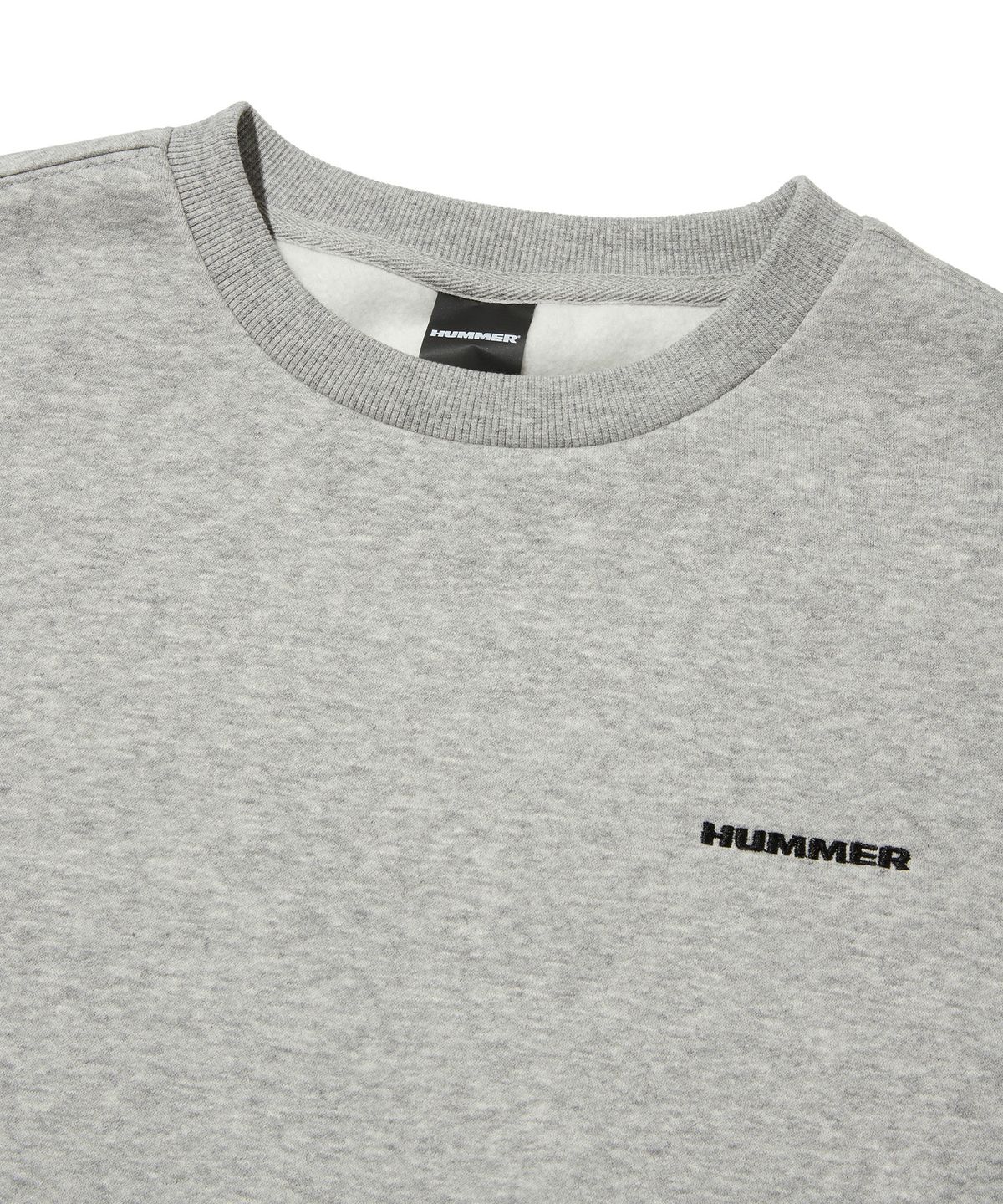 험머(HUMMER) 험머 스몰 로고 소프트 기모 스웨트 셔츠 멜란지 그레이