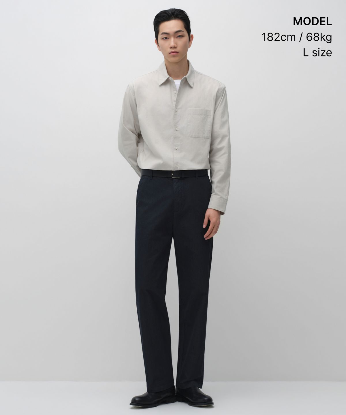 무신사 스탠다드(MUSINSA STANDARD) 릴렉스드 린넨 블렌드 셔츠 [라이트 베이지]