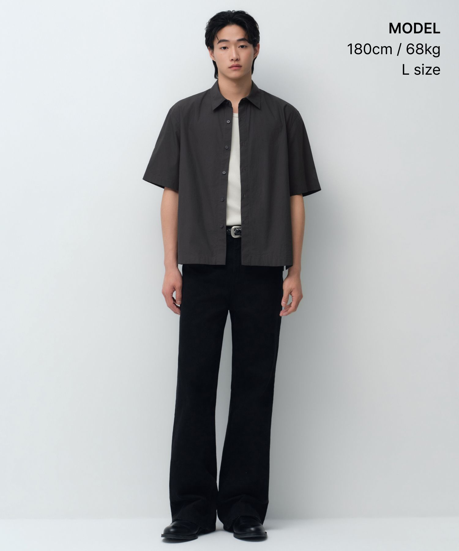 MUSINSA公式 | MUSINSA STANDARD ウォッシュドポプリン半袖クロップ