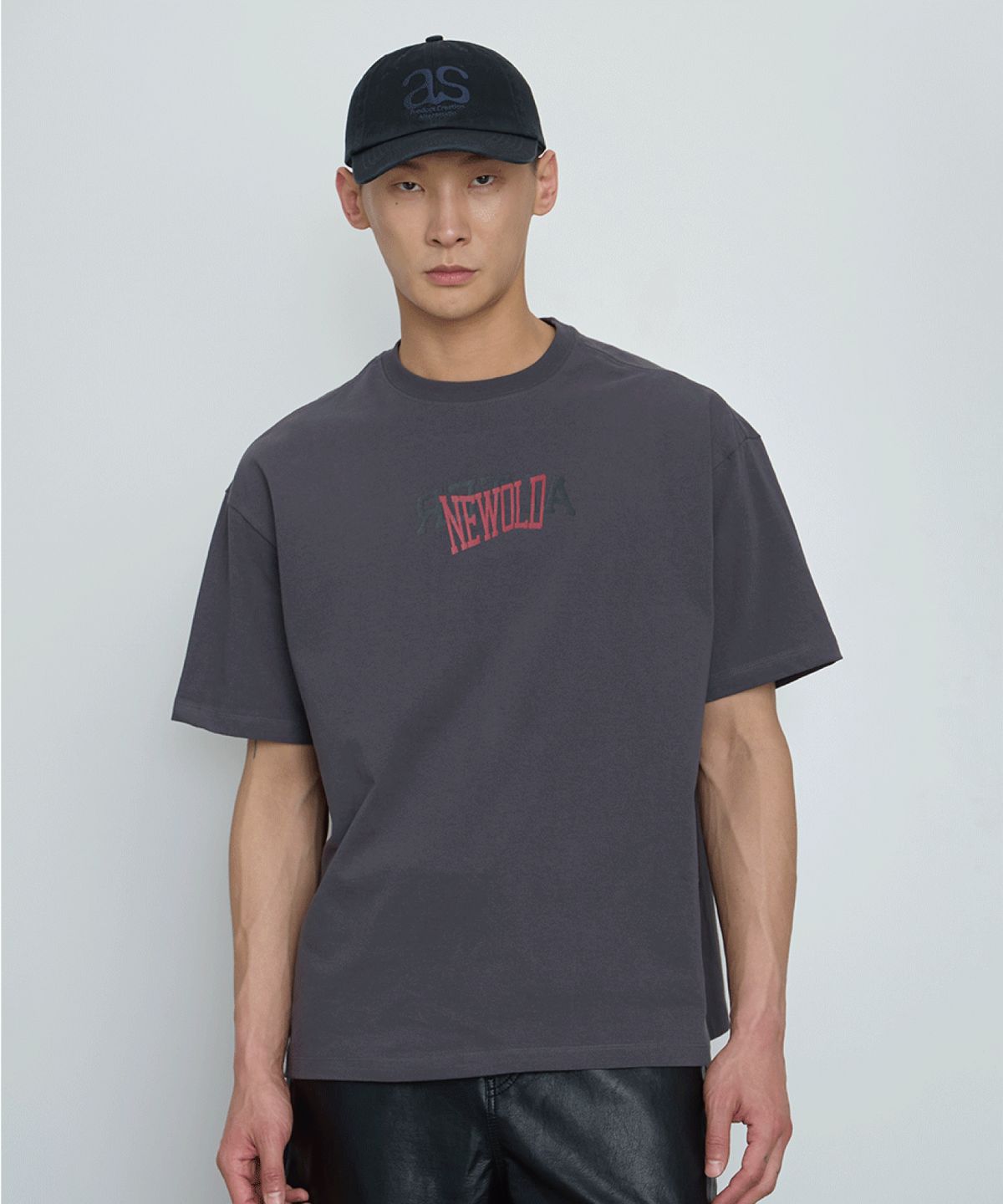 얼터 스튜디오(ALTER STUDIO) Vintage Newold Print T-Shirt_Charcoal