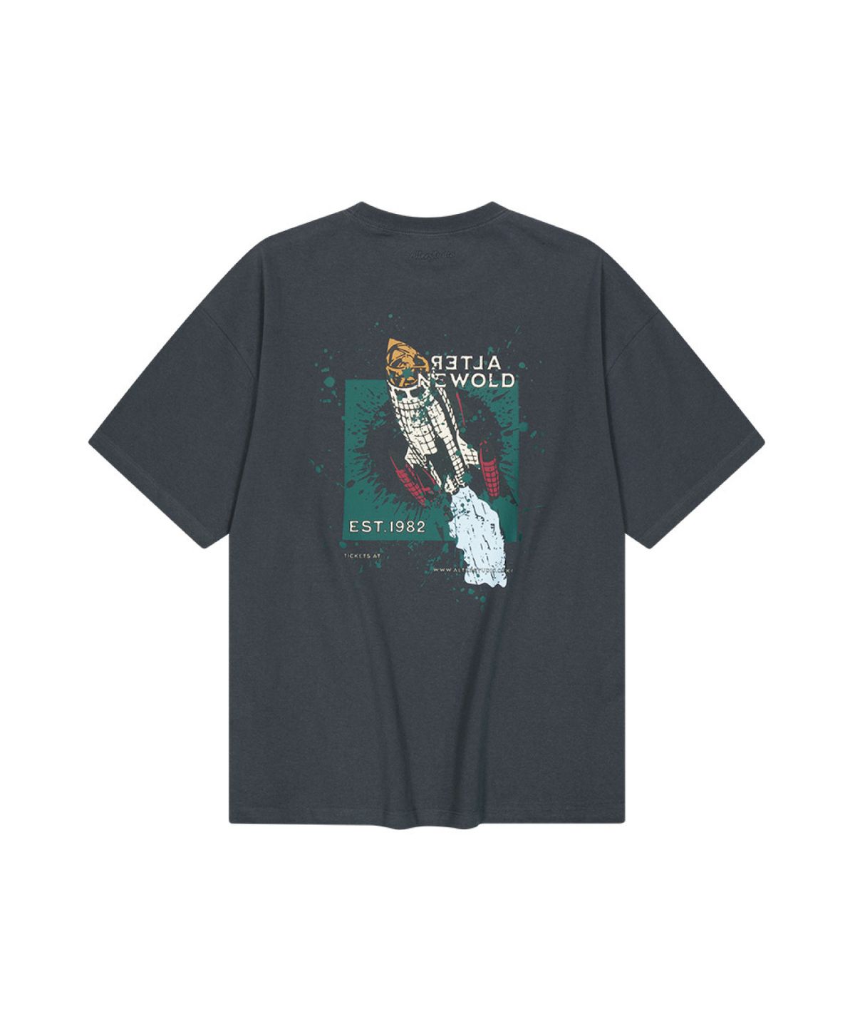 얼터 스튜디오(ALTER STUDIO) Vintage Newold Print T-Shirt_Charcoal