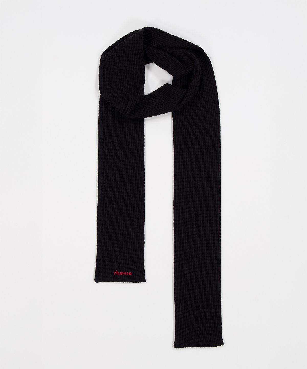 떼마(THEMA) SOFT WAFFLE LONG MUFFLER BLACK