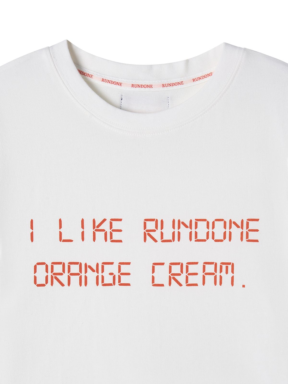 런던(RUNDONE) ORANGE CREAM T-SHIRT [WHITE/ORANGE]