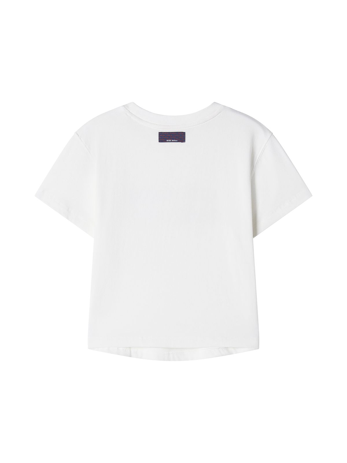 런던(RUNDONE) ORANGE CREAM T-SHIRT [WHITE/NAVY]