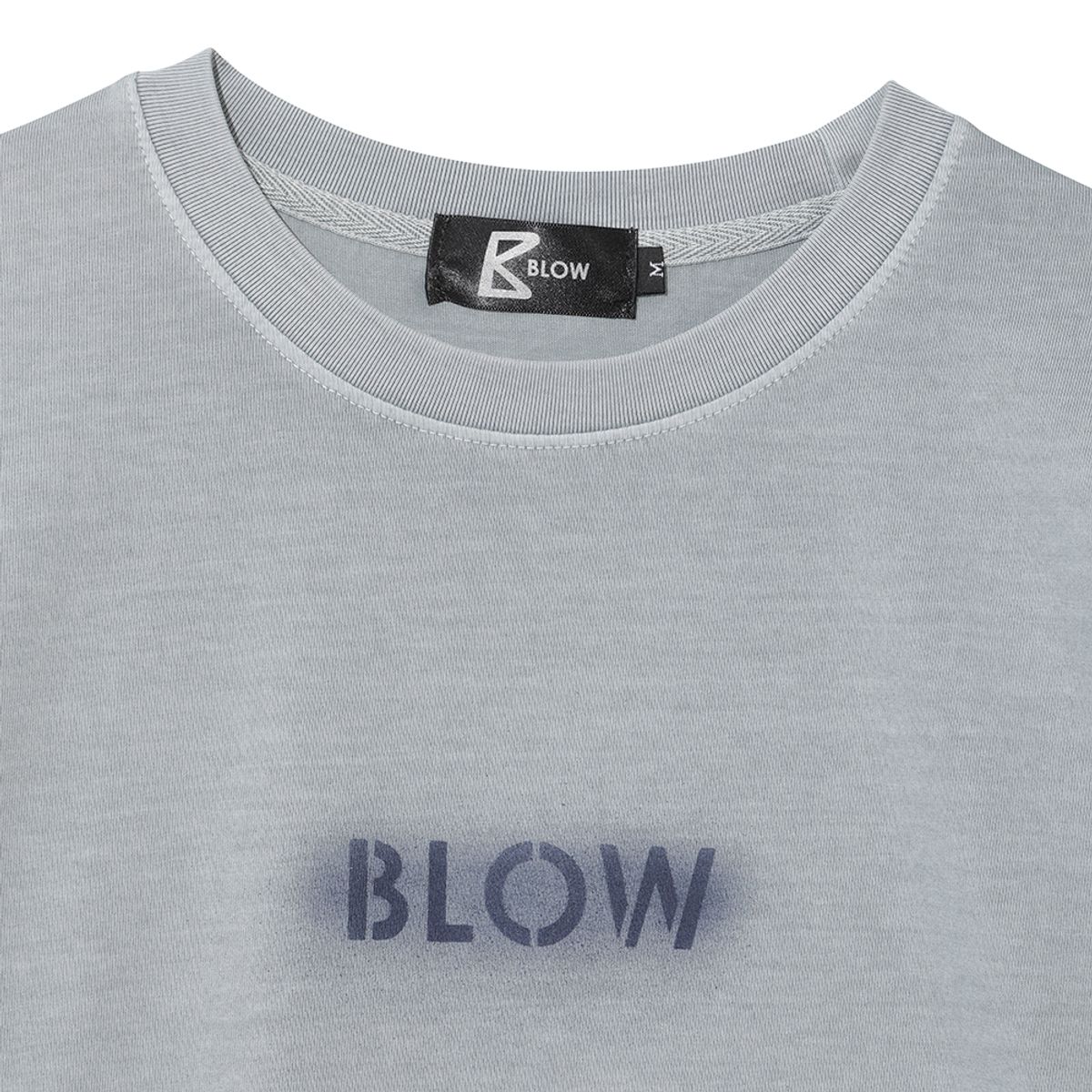 블로우(BLOW) 피그먼트 레터링 반팔 티셔츠_스카이블루