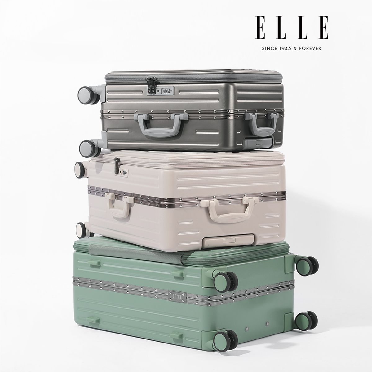 엘르(ELLE) 노바 폴리카보네이트 여행용 20 24 인치 소형 튼튼한 기내용 수화물 캐리어